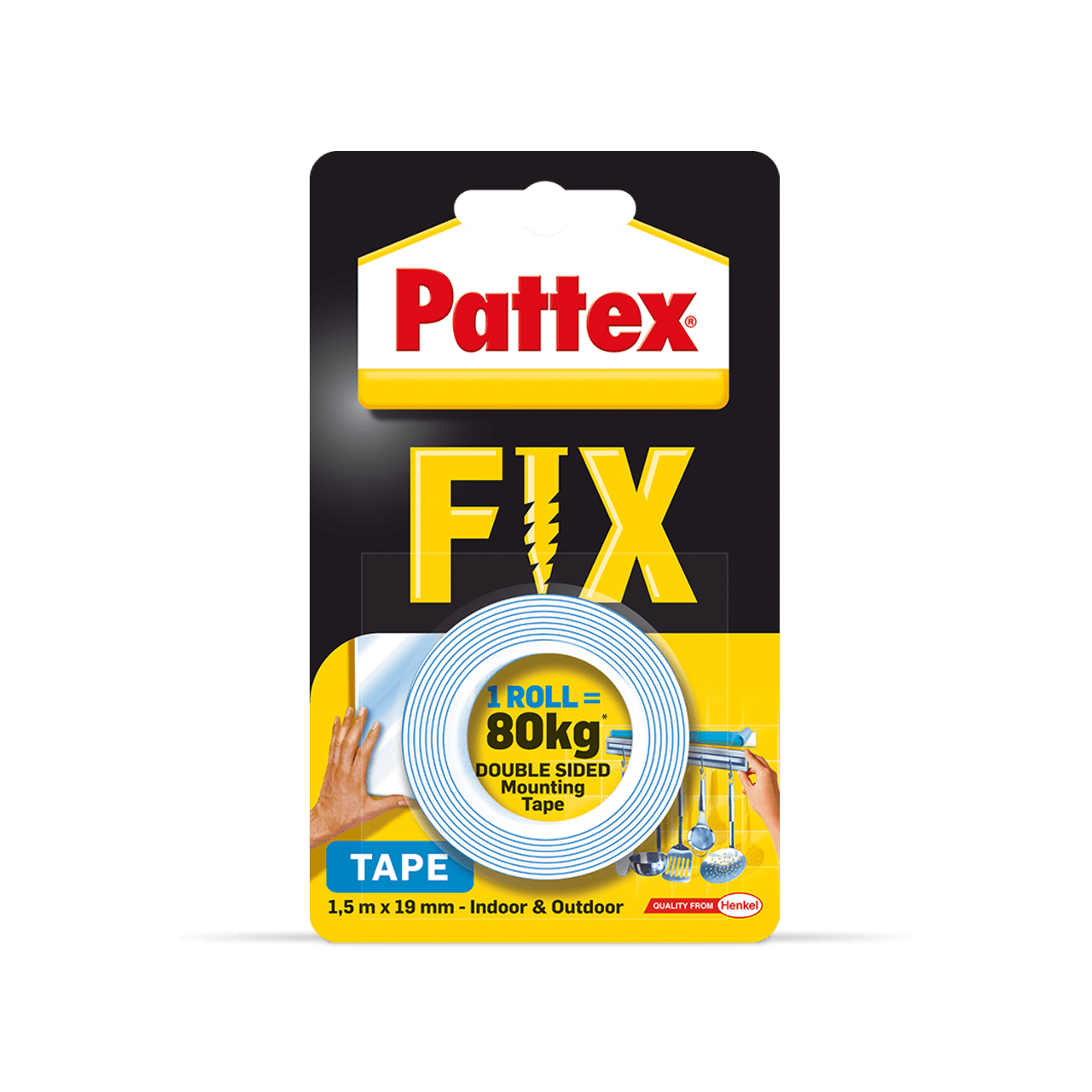 E-shop 1684211 Pattex Oboustranná lepicí páska - 80 kg, 1,5 m