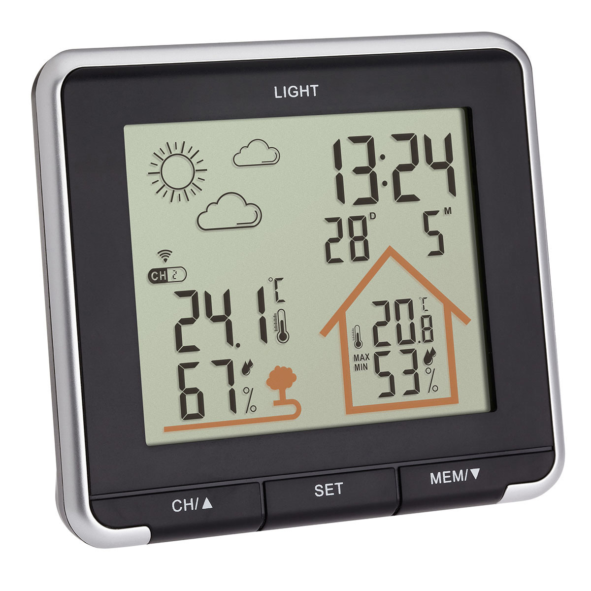 E-shop 35.1153.01 TFA LIFE bezdrôtová meteostanica s predpoveďou počiasia, čierna, vysielač 30.3241.02