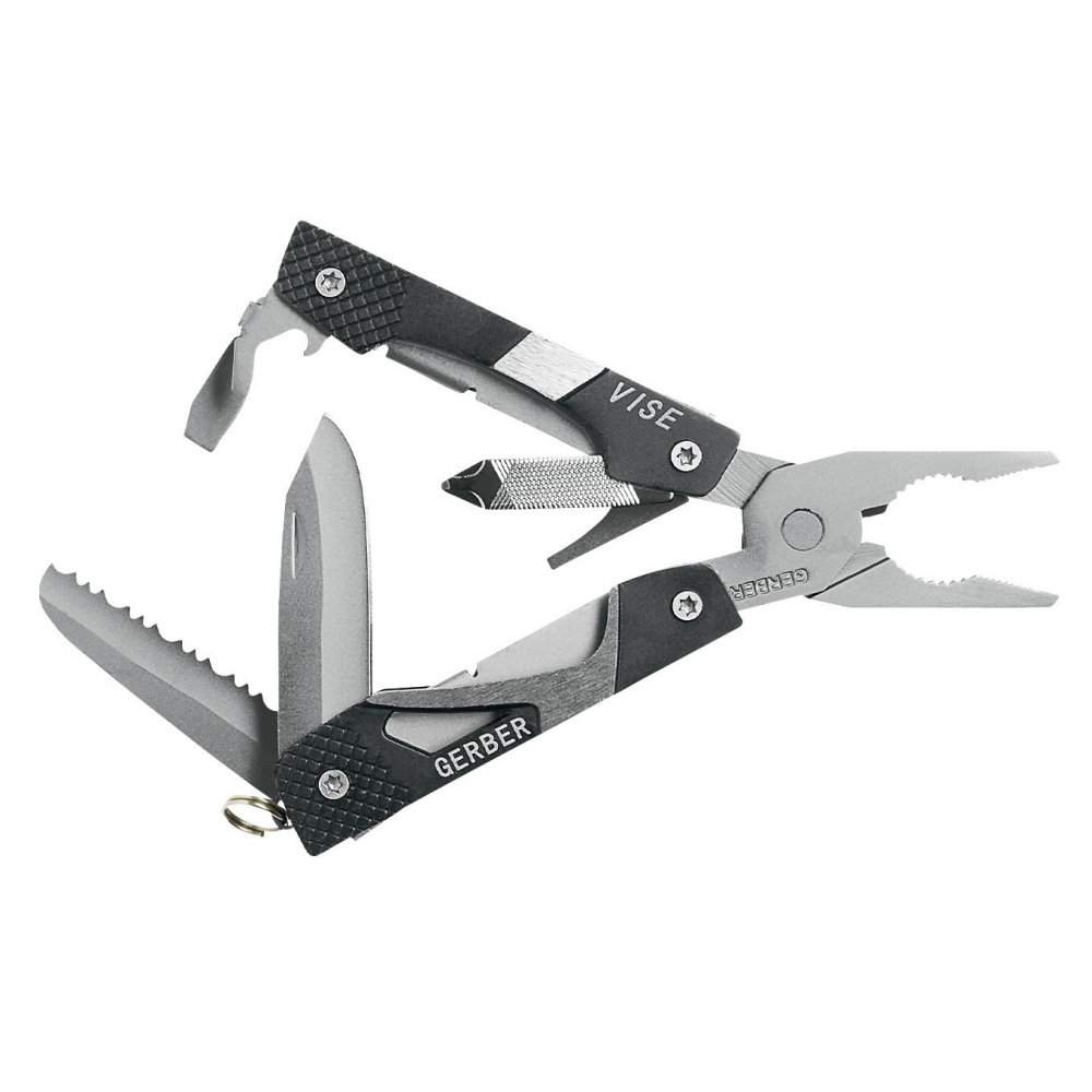 E-shop Gerber 31-000021 Vise Pocket Tool multifunkčný nástroj - kliešte, oceľ, čierna, hliník, 10 funkcií