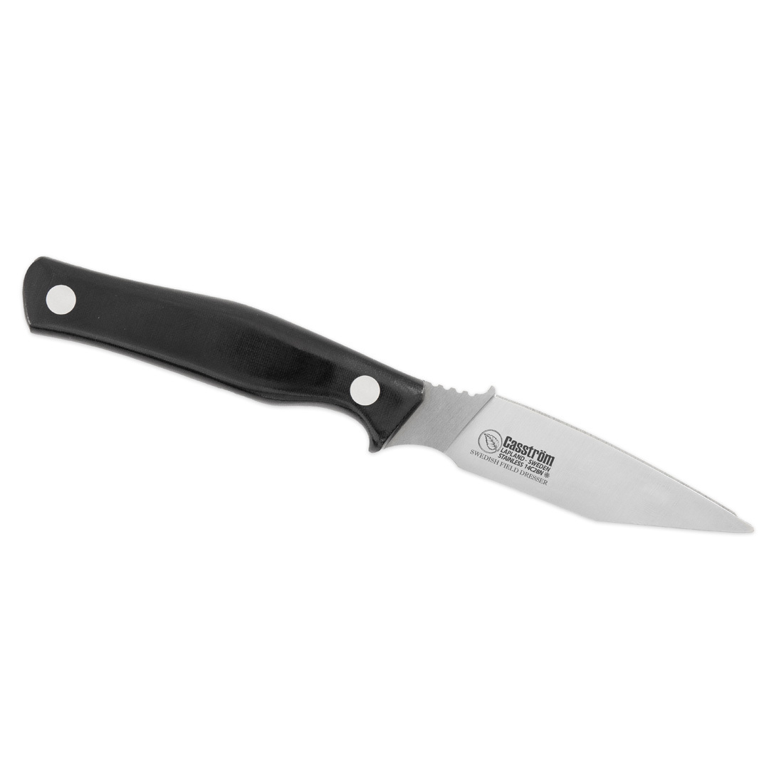 Casstrom CASS-13520 Swedish Field Dresser lovecký nôž 9 cm, čierna, Micarta, puzdro Kydex