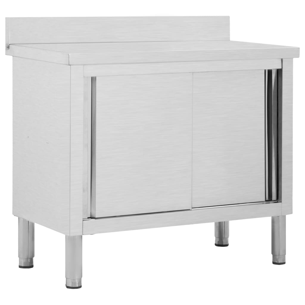 E-shop Multidom Pracovný stôl s posuvnými dvierkami 100x50x(95-97) cm, oceľ