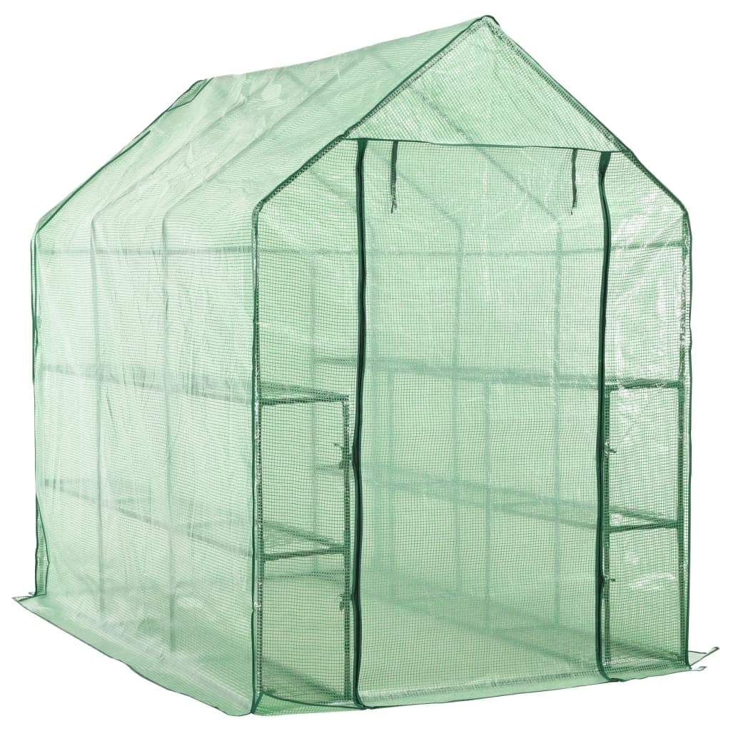 E-shop Multidom Skleník s 12 policami oceľový 143x214x196 cm
