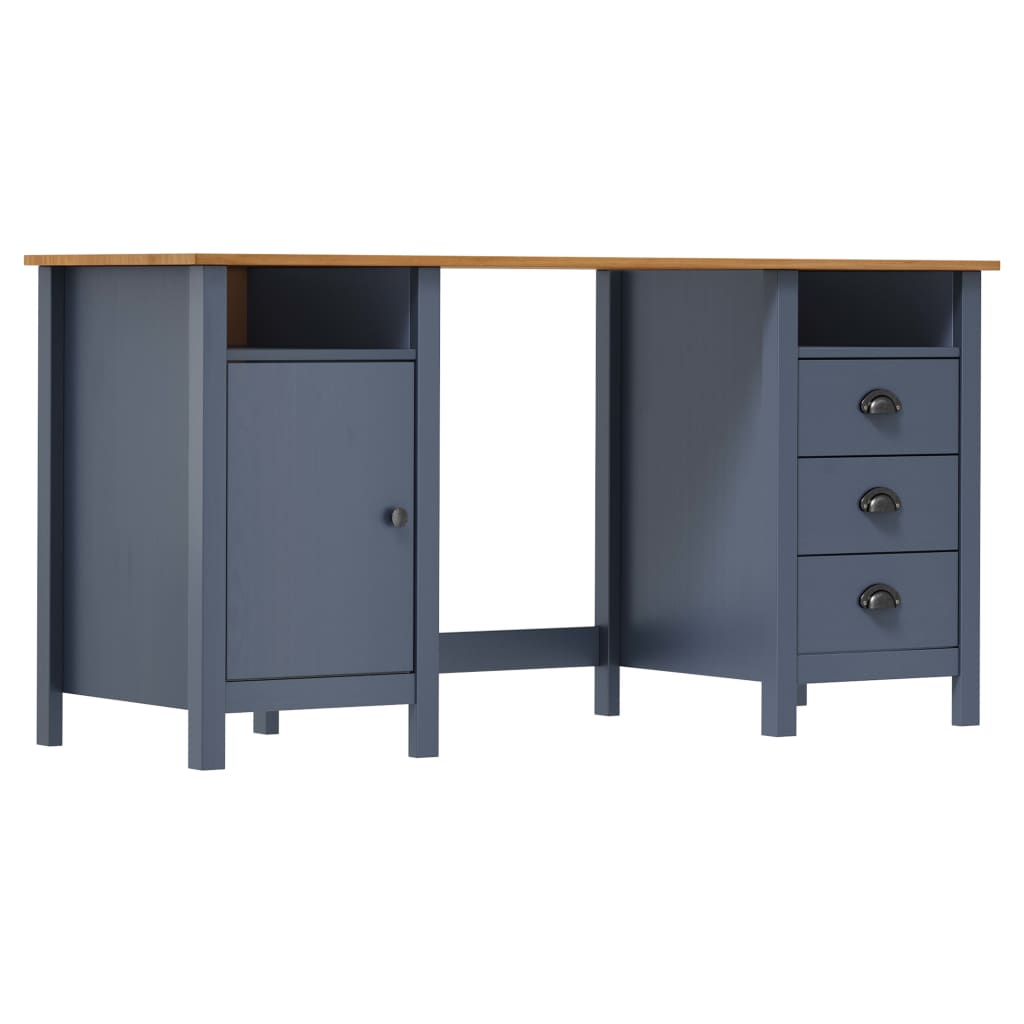 E-shop Multidom Písací stôl Hill, sivý 150x50x74 cm, borovicový masív