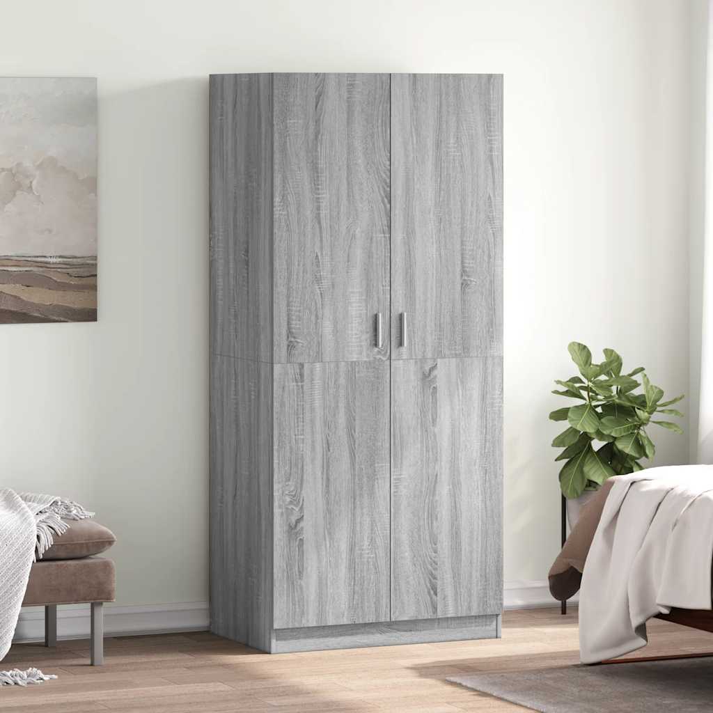 E-shop Multidom Šatník sivý dub sonoma 80x52x180 cm spracované drevo