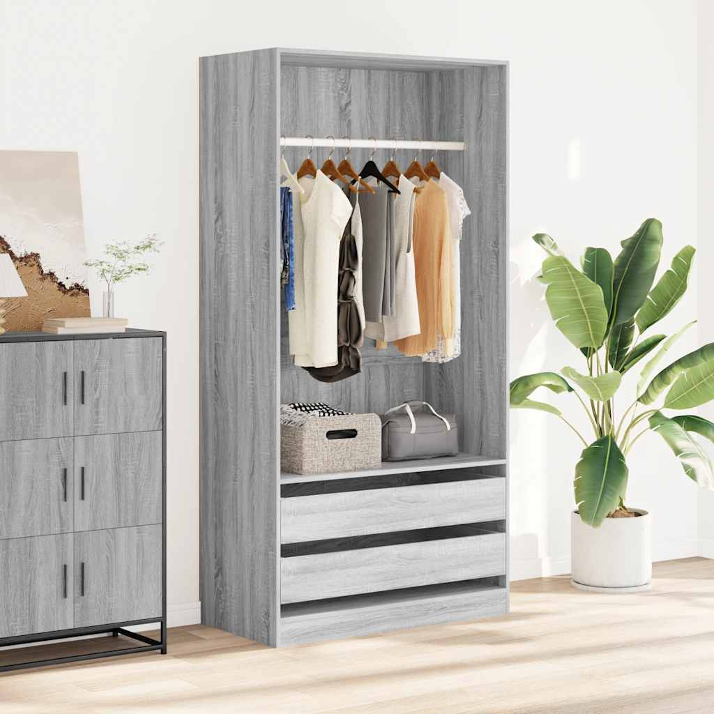 E-shop Multidom Šatník sivý dub sonoma 100x50x200 cm spracované drevo