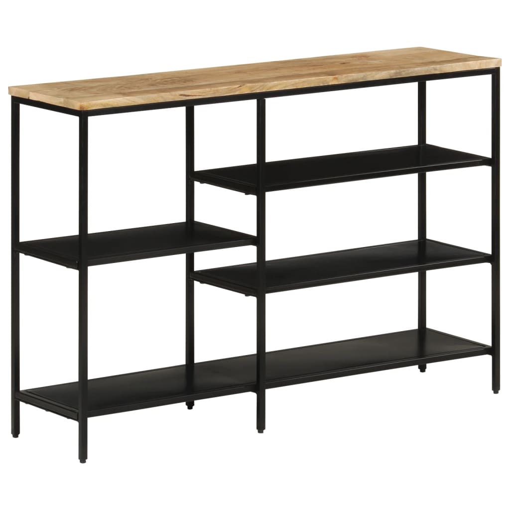 E-shop Multidom Konzolový stolík 110x55x75 cm, surový mangový masív a železo