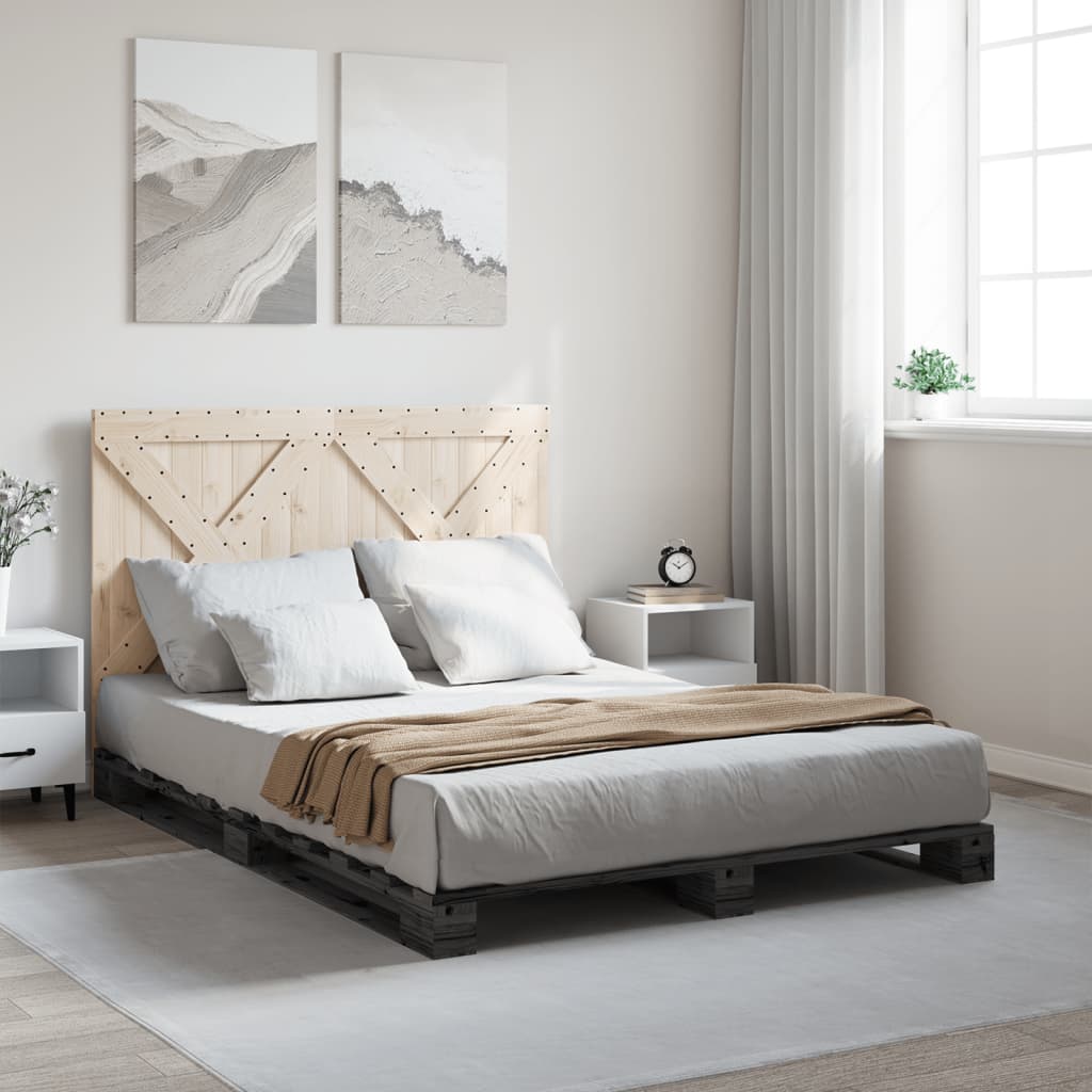 E-shop Multidom Posteľný rám s čelom sivý 160x200 cm borovicový masív