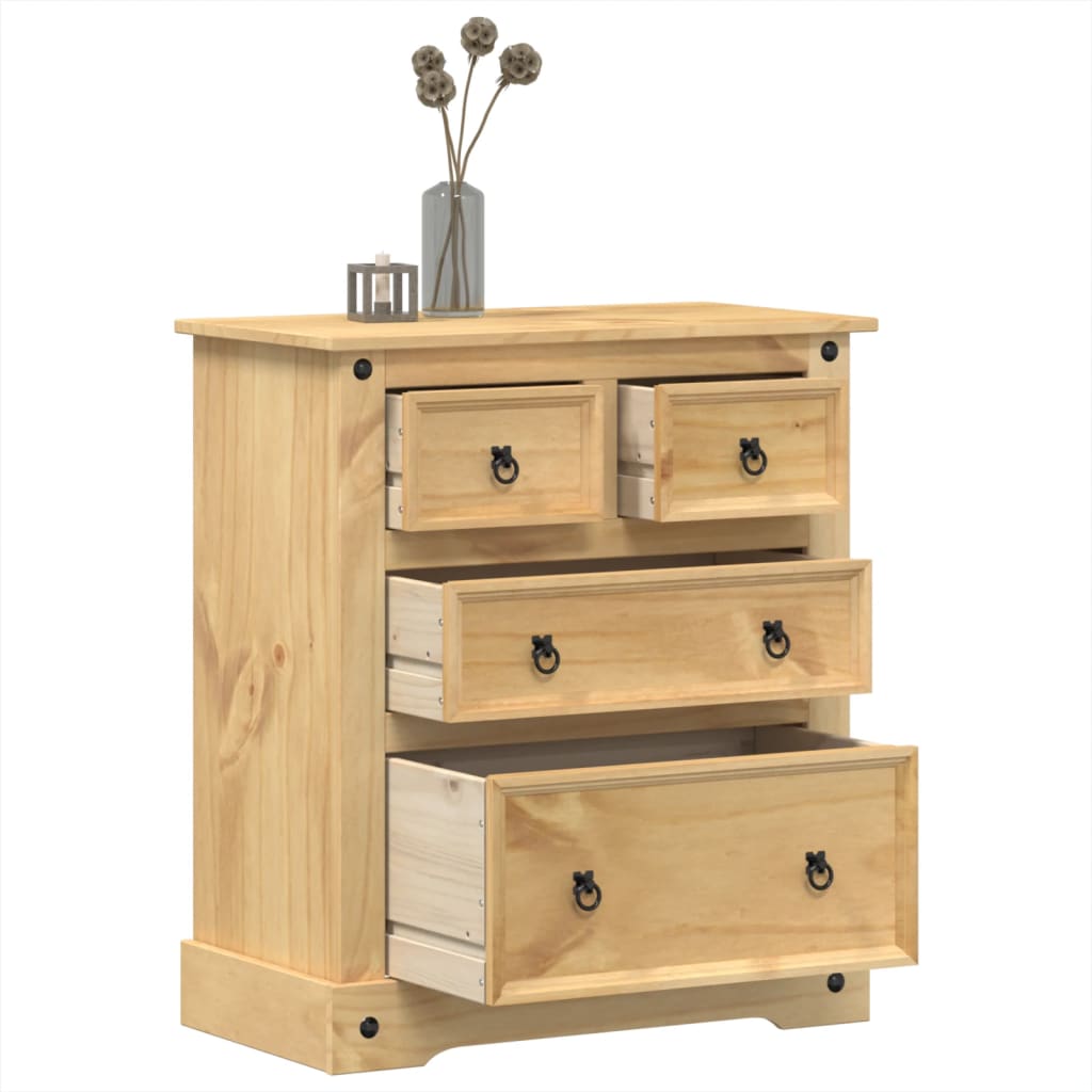 E-shop Multidom Zásuvková skrinka Corona 80x43x91 cm borovicový masív