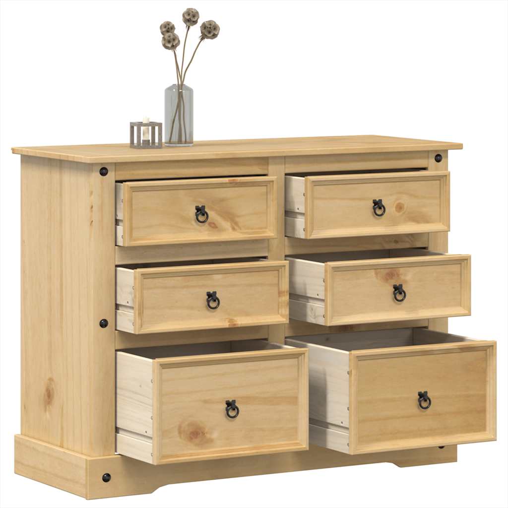 E-shop Multidom Zásuvková skrinka Corona 112x48x91 cm borovicový masív