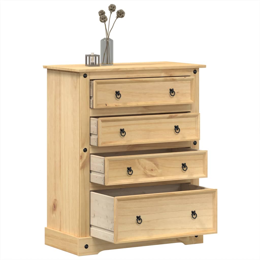 E-shop Multidom Zásuvková skrinka Corona 92x48x114 cm borovicový masív