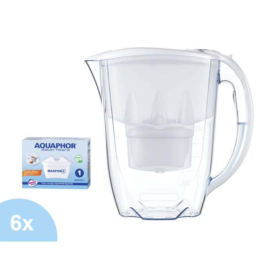 Aquaphor Amethyst bílá filtrační konvice + 6 ks filtru Maxfor B100-25