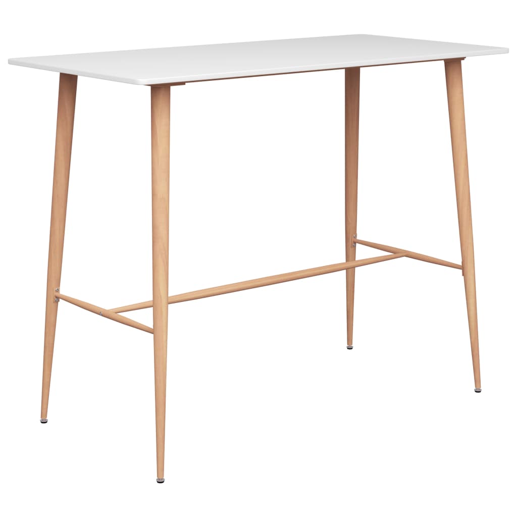 E-shop Multidom Barový stôl, biely 120x60x105 cm