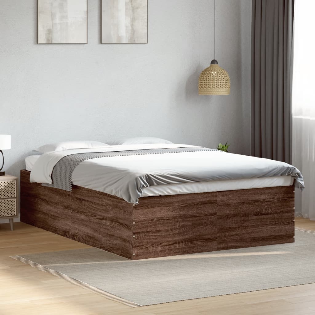 E-shop Multidom Posteľný rám hnedý dub 120x190 cm kompozitné drevo