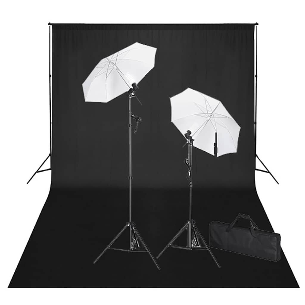 E-shop Multidom Fotografické vybavenie: čierne fotopozadie 600x300cm+osvetlenie