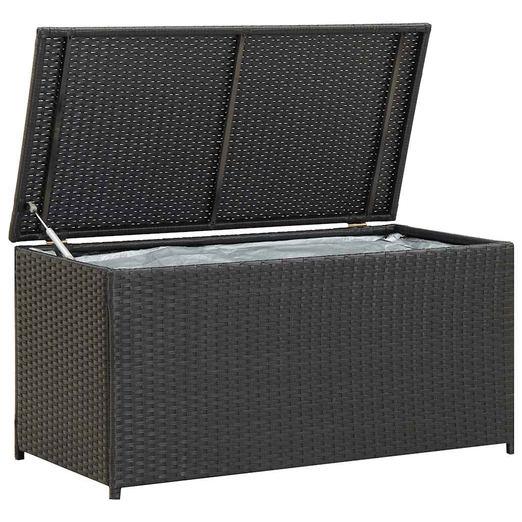E-shop Multidom Záhradný úložný box čierny 100x50x50 cm polyratanový