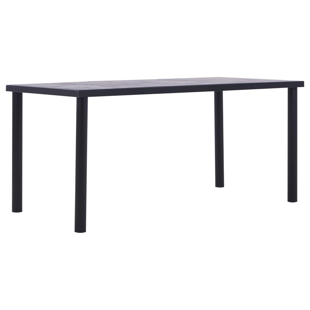 E-shop Multidom Jedálenský stôl, čierna a betónovo sivá 160x80x75 cm, MDF