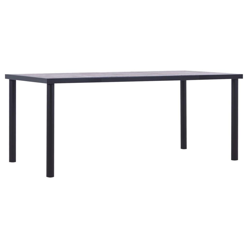 E-shop Multidom Jedálenský stôl, čierna a betónovo sivá 180x90x75 cm, MDF