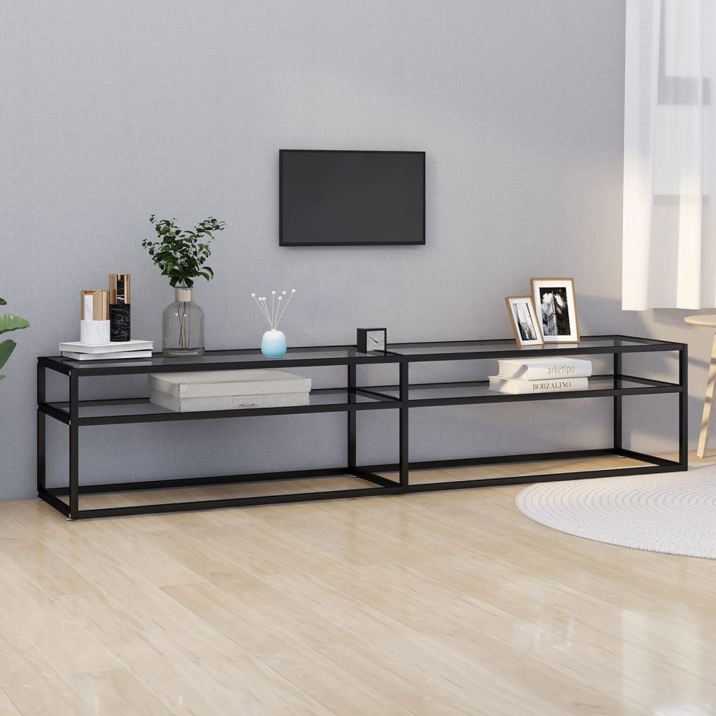 E-shop Multidom TV skrinka, priehľadná 200x40x40,5 cm, tvrdené sklo