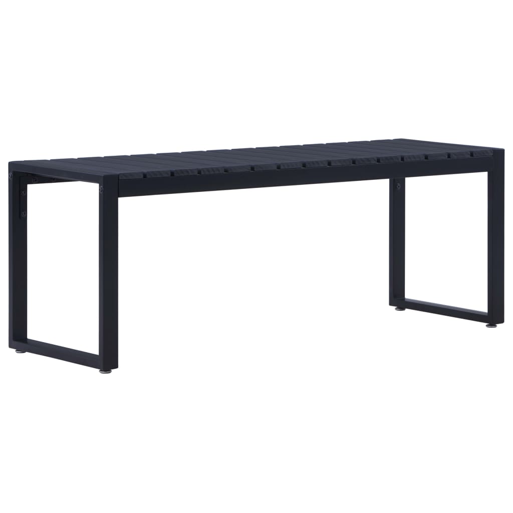 E-shop Multidom Záhradná lavička 120,5 cm, PS doska, čierna