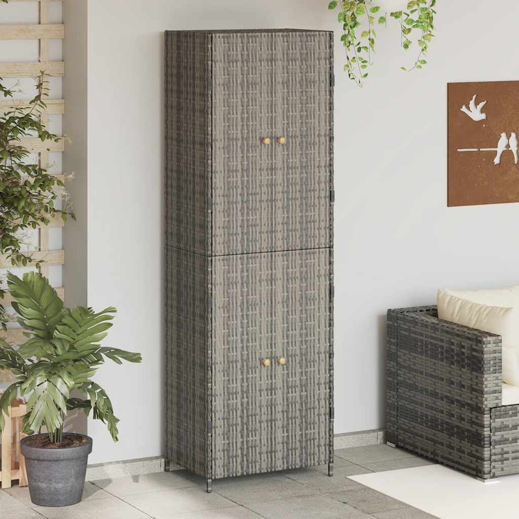 E-shop Multidom Záhradná úložná skriňa šedá 59x40x180 cm polyratan