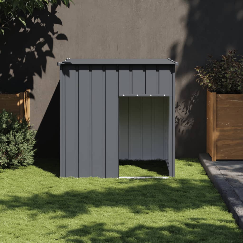 E-shop Multidom Psí domček so strechou, antracitový, 110x103x109 cm, pozinkovaná oceľ