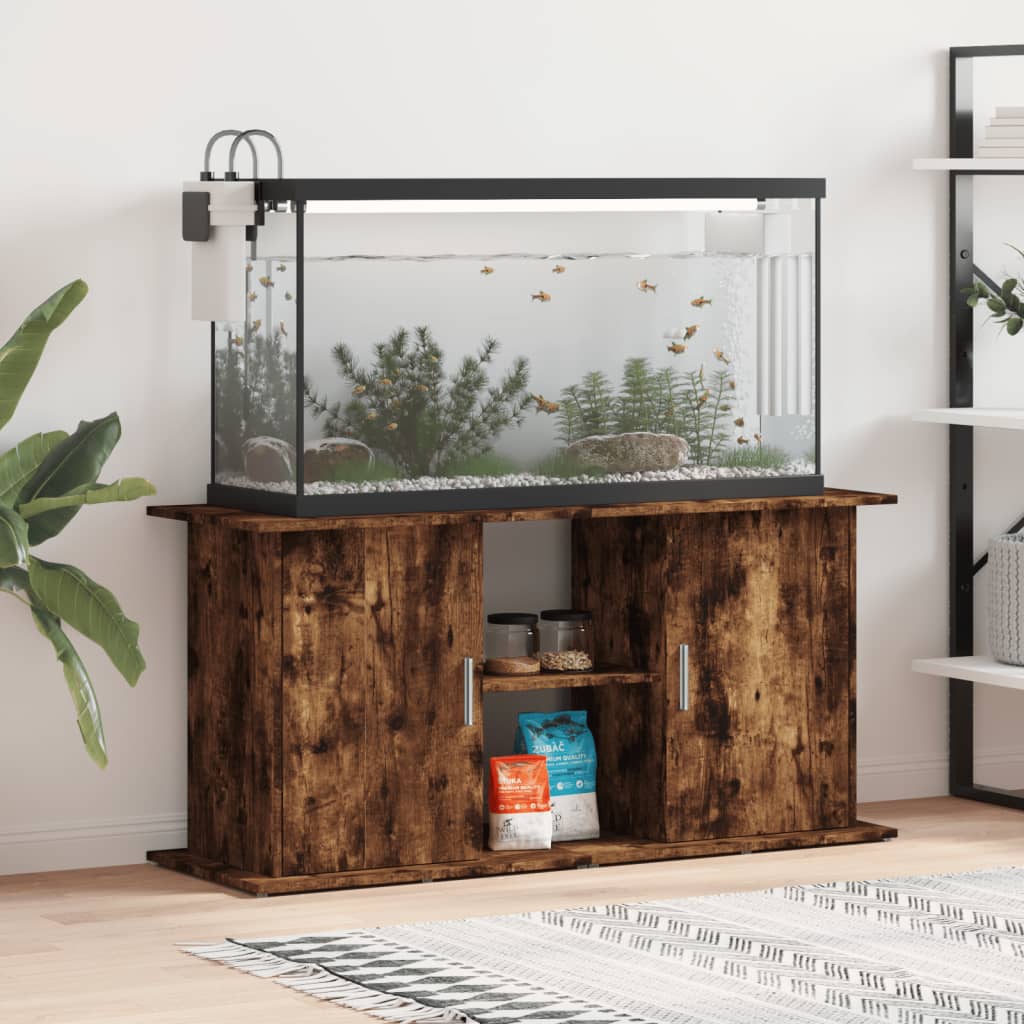 E-shop Multidom Stojan na akvárium dymový dub 121x41x58 cm kompozitné drevo