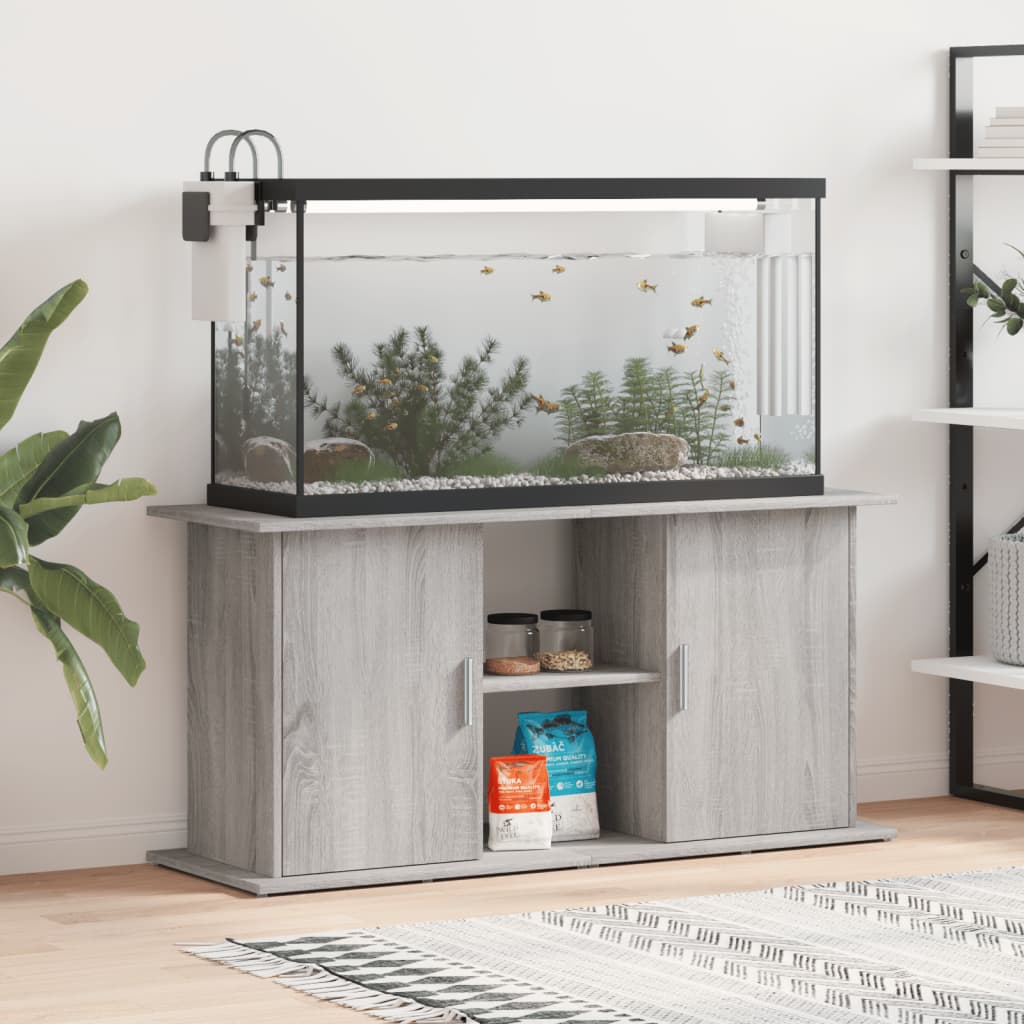 E-shop Multidom Stojan na akvárium sivý sonoma 121x41x58 cm kompozitné drevo