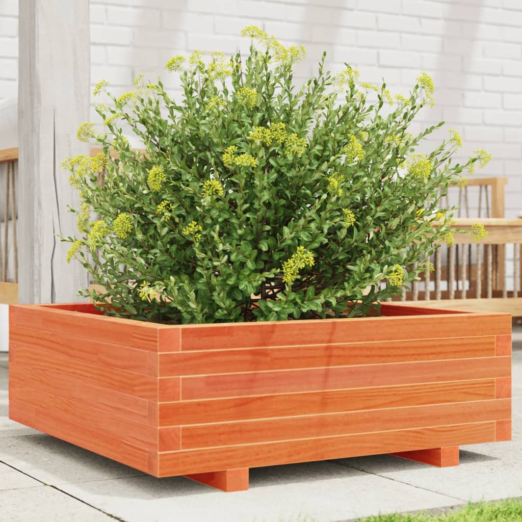 E-shop Multidom Záhradný kvetináč voskovohnedý 70x70x26,5 cm masívna borovica