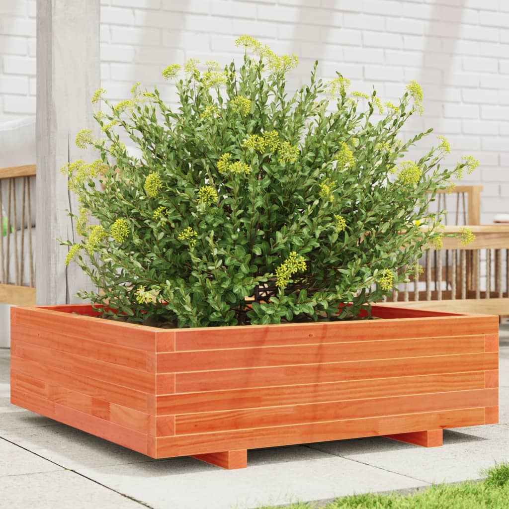 E-shop Multidom Záhradný kvetináč voskovohnedý 80x80x26,5 cm masívna borovica
