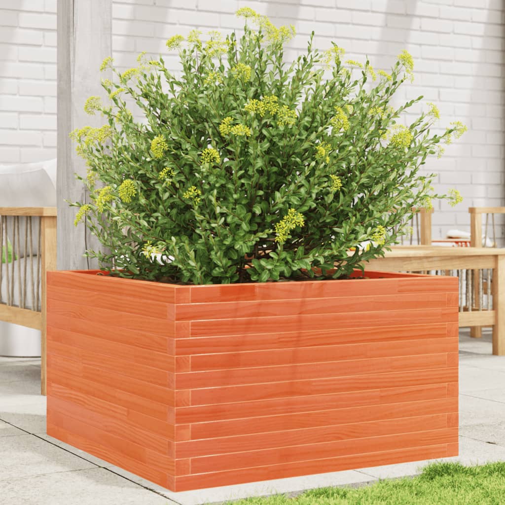 E-shop Multidom Záhradný kvetináč voskovohnedý 80x80x45,5 cm masívna borovica
