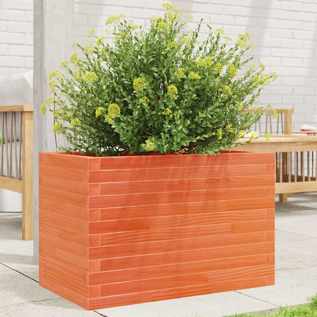 E-shop Multidom Záhradný kvetináč voskovohnedý 70x40x45,5 cm masívna borovica