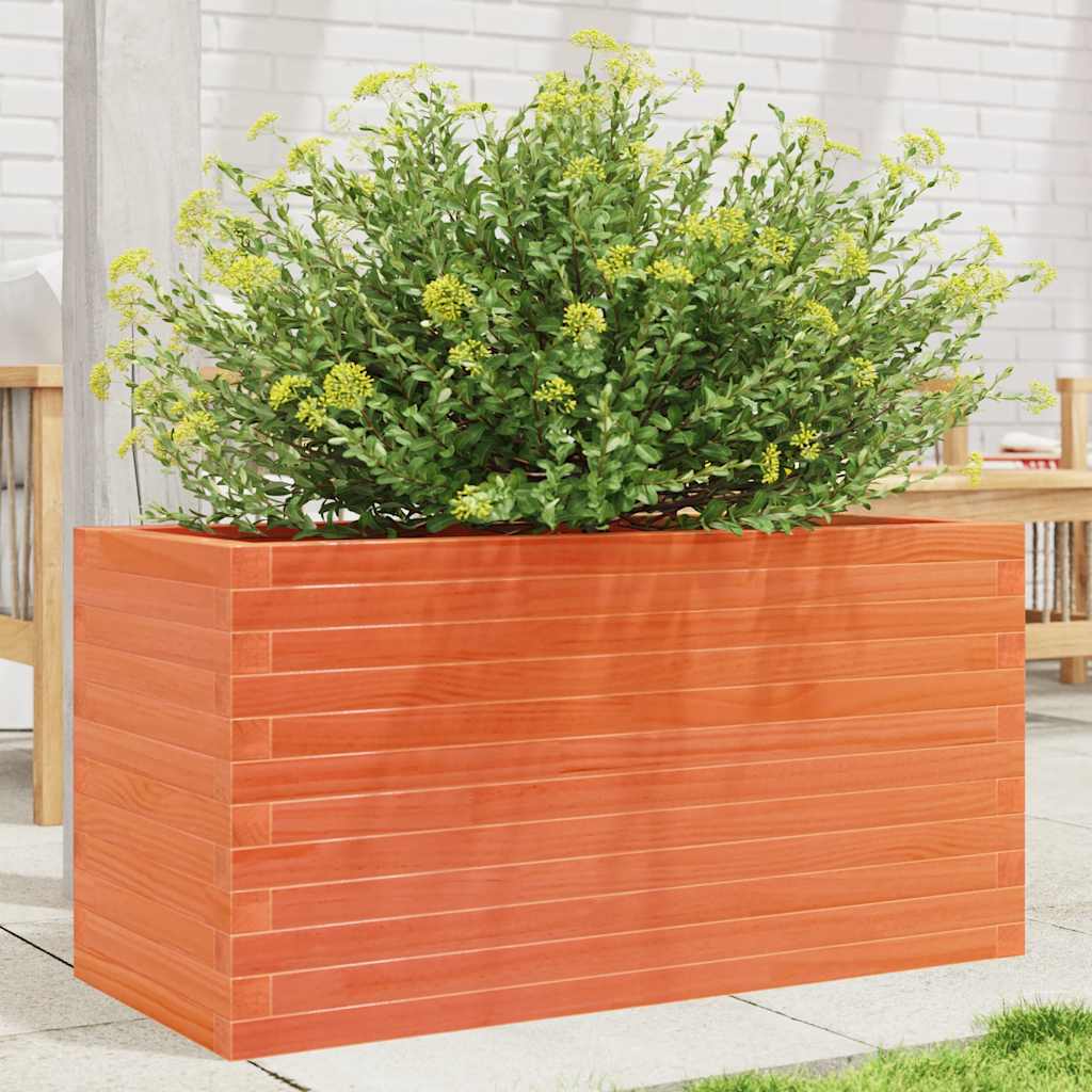 E-shop Multidom Záhradný kvetináč voskovohnedý 90x40x45,5 cm masívna borovica