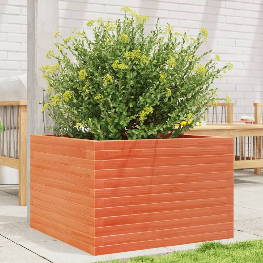 E-shop Multidom Záhradný kvetináč voskovohnedý 70x70x45,5 cm masívna borovica