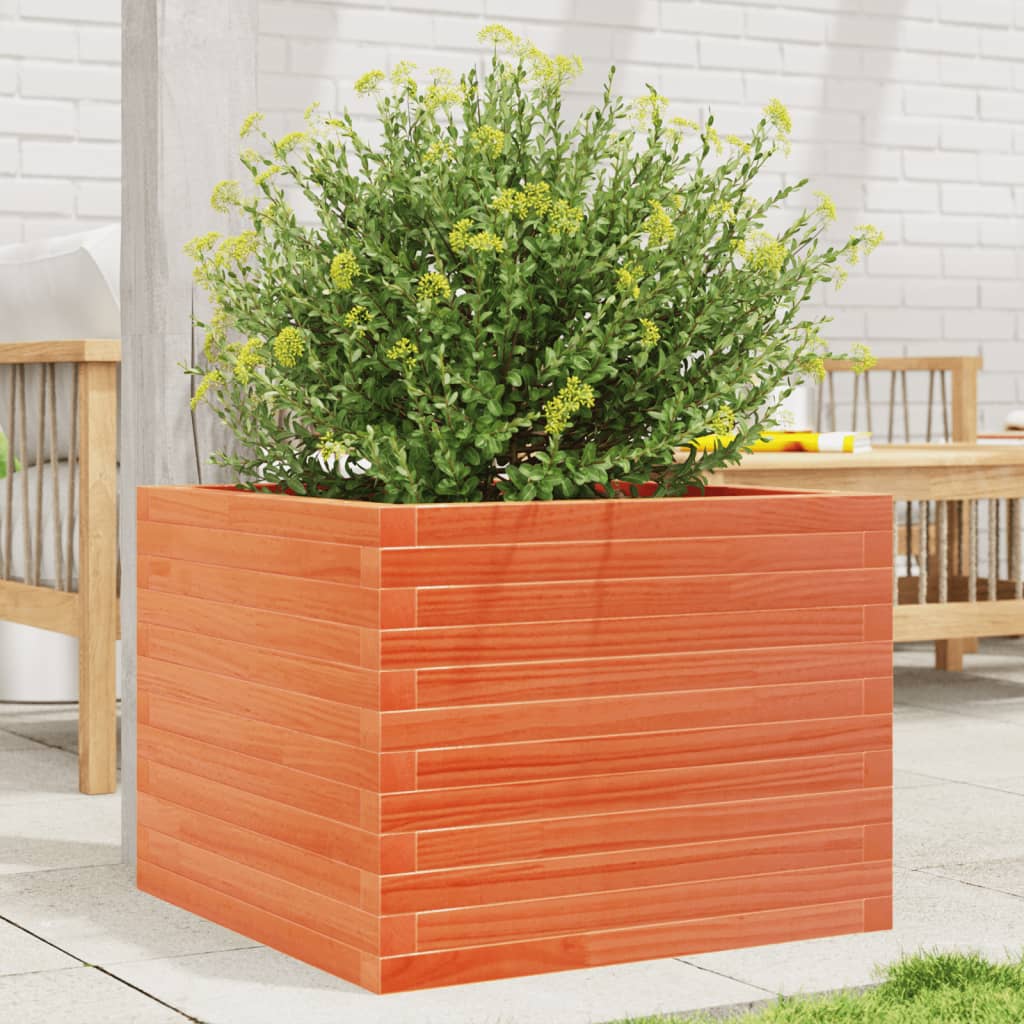 E-shop Multidom Záhradný kvetináč voskovohnedý 60x60x45,5 cm masívna borovica