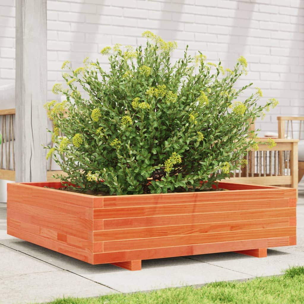 E-shop Multidom Záhradný kvetináč voskovohnedý 90x90x26,5 cm masívna borovica