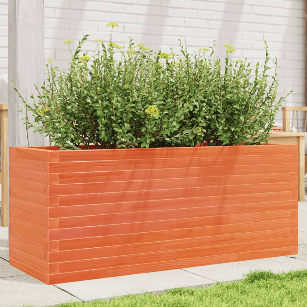 E-shop Multidom Záhradný kvetináč voskovohnedý 110x40x45,5 cm masívna borovica