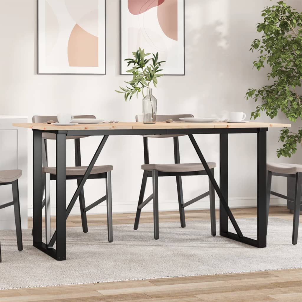 E-shop Multidom Jedálenský stolík v tvare O 140x80x75 cm borovica a oceľ