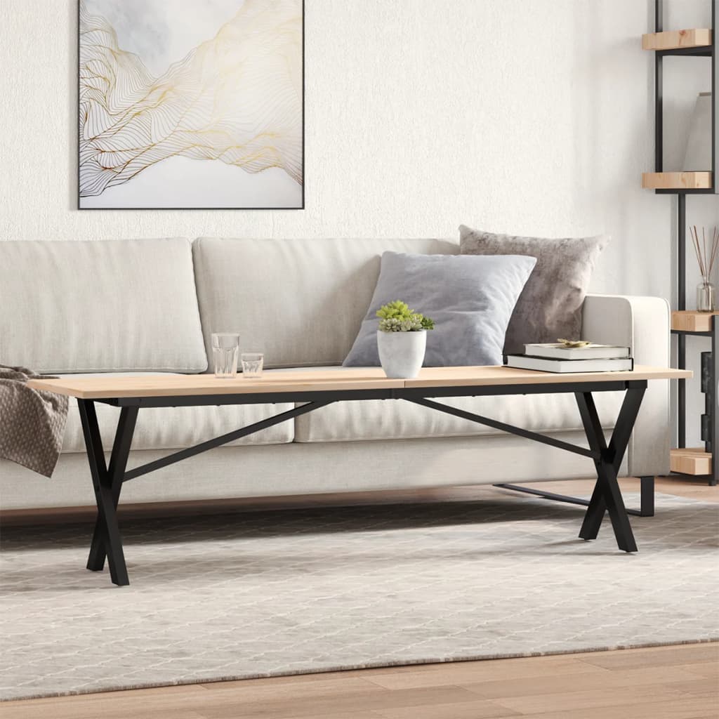 E-shop Multidom Jedálenský stolík v tvare X 160x40x45 cm borovica a oceľ