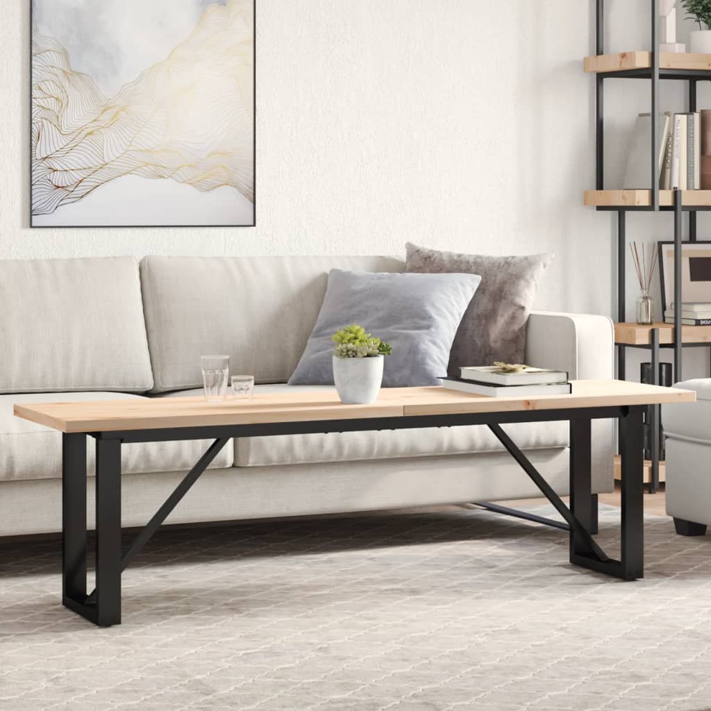 E-shop Multidom Jedálenský stolík v tvare O 160x40x45,5 cm borovica a oceľ