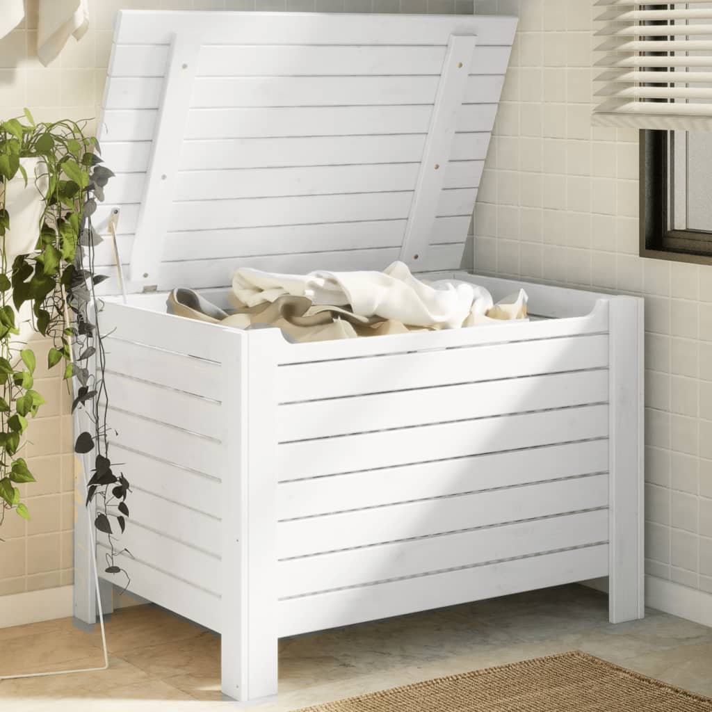 E-shop Multidom Úložný box s vekom RANA biely 100x49x54 cm borovicový masív