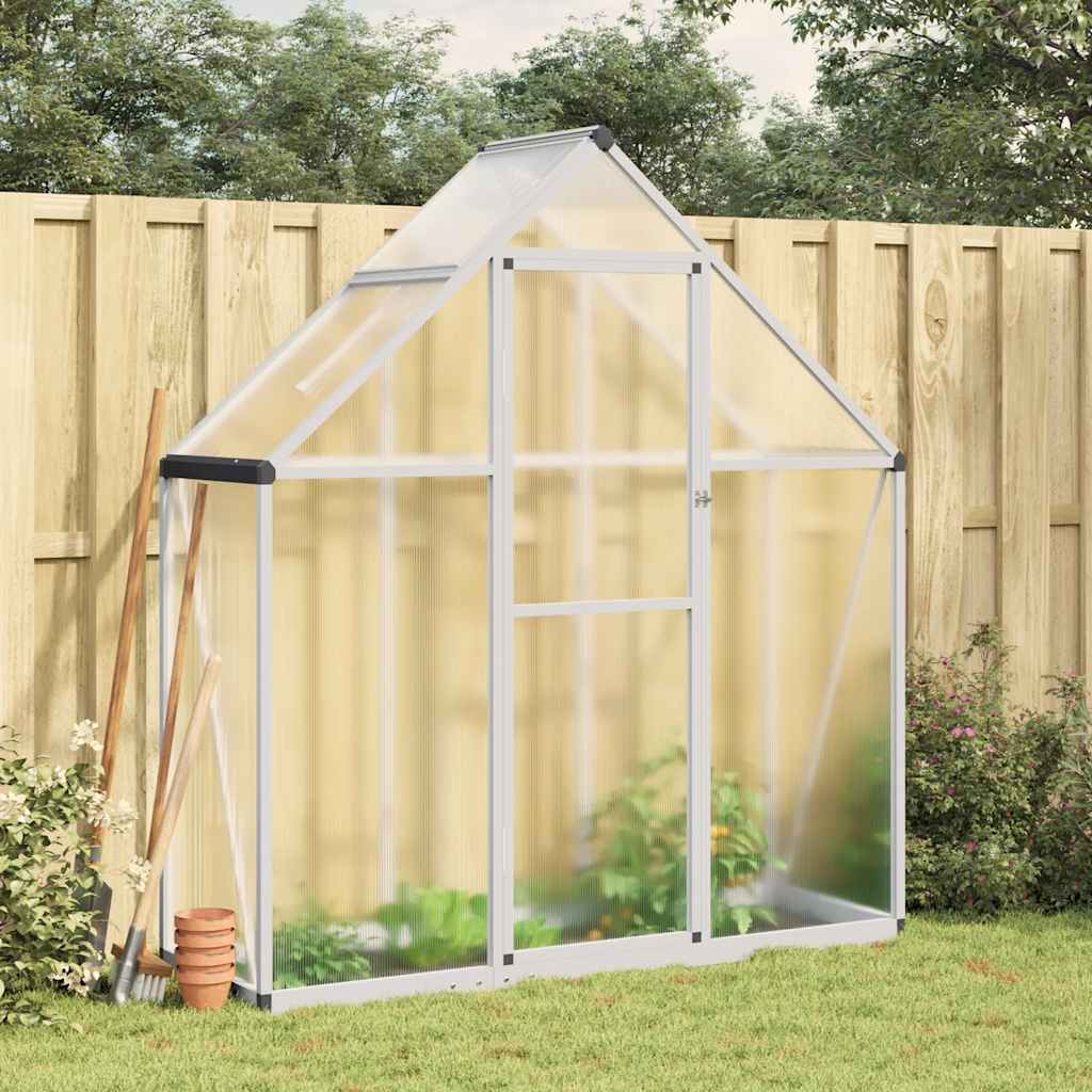 Multidom Skleník so základovým rámom strieborný 169x58x195 cm hliník