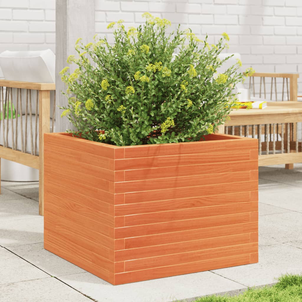 E-shop Multidom Záhradný kvetináč voskovohnedý 60x60x46 cm masívna borovica