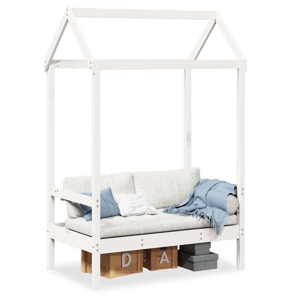E-shop Multidom Lavica so strieškou biela 117,5x70x176,5 cm borovicový masív