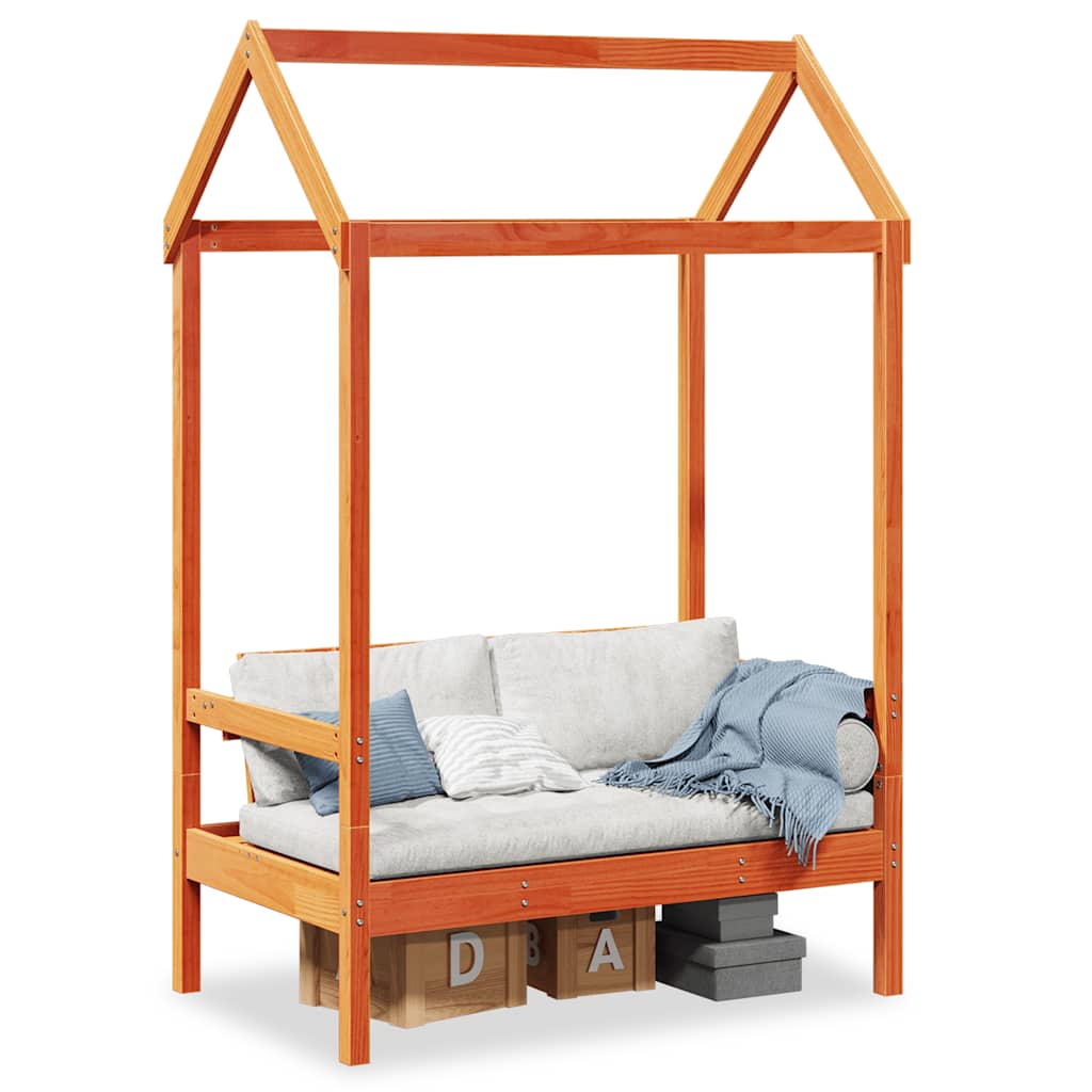E-shop Multidom Lavica so strieškou voskovohnedá 117,5x70x176,5 cm borovica