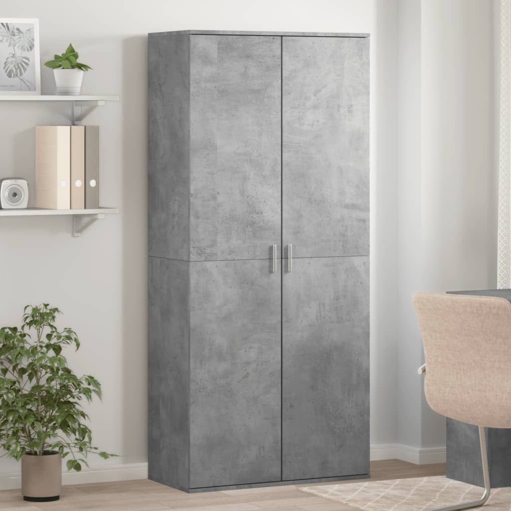 E-shop Multidom Skrinka na topánky, betónovo sivá 80x39x178cm, kompozitné drevo