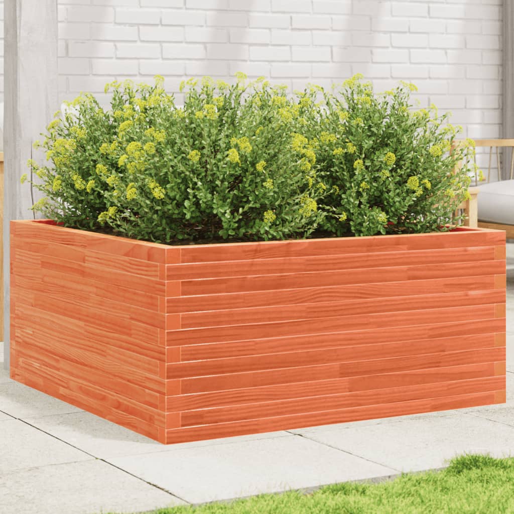 E-shop Multidom Záhradný kvetináč voskovohnedý 100x100x46 cm masívna borovica