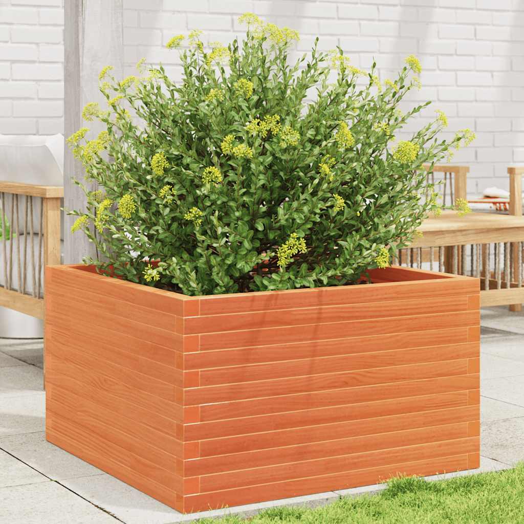 E-shop Multidom Záhradný kvetináč voskovohnedý 80x80x46 cm masívna borovica