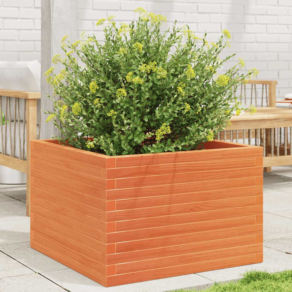 E-shop Multidom Záhradný kvetináč voskovohnedý 70x70x46 cm masívna borovica