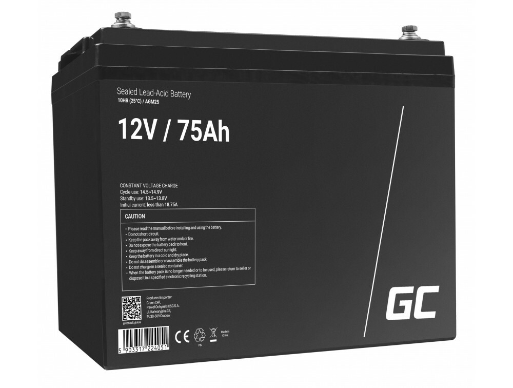 E-shop Green Cell AGM25 batéria 12V 75Ah
