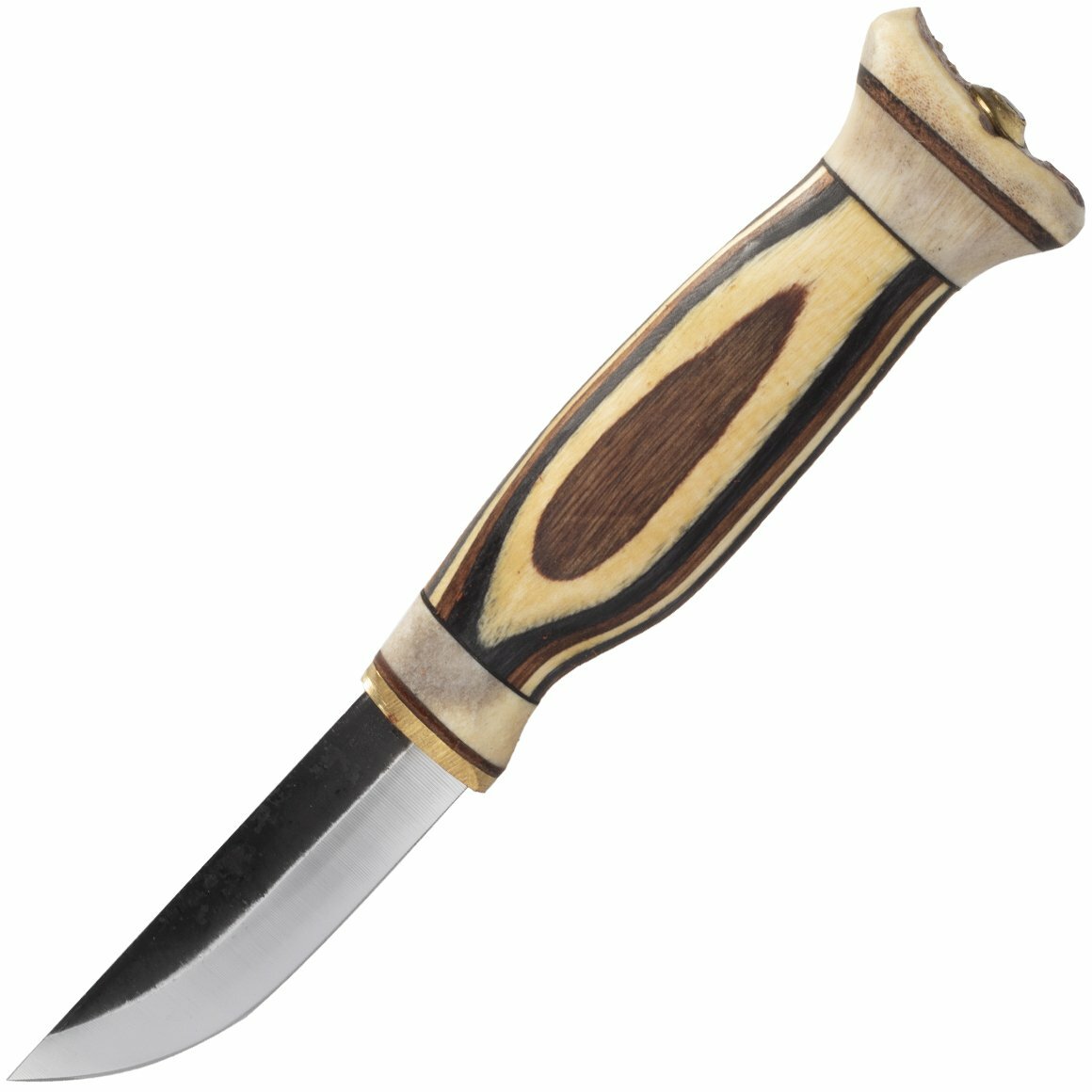 WOOD JEWEL WJ23Z Zebraknife lovecký nôž 7,7 cm, drevo, kožené puzdro